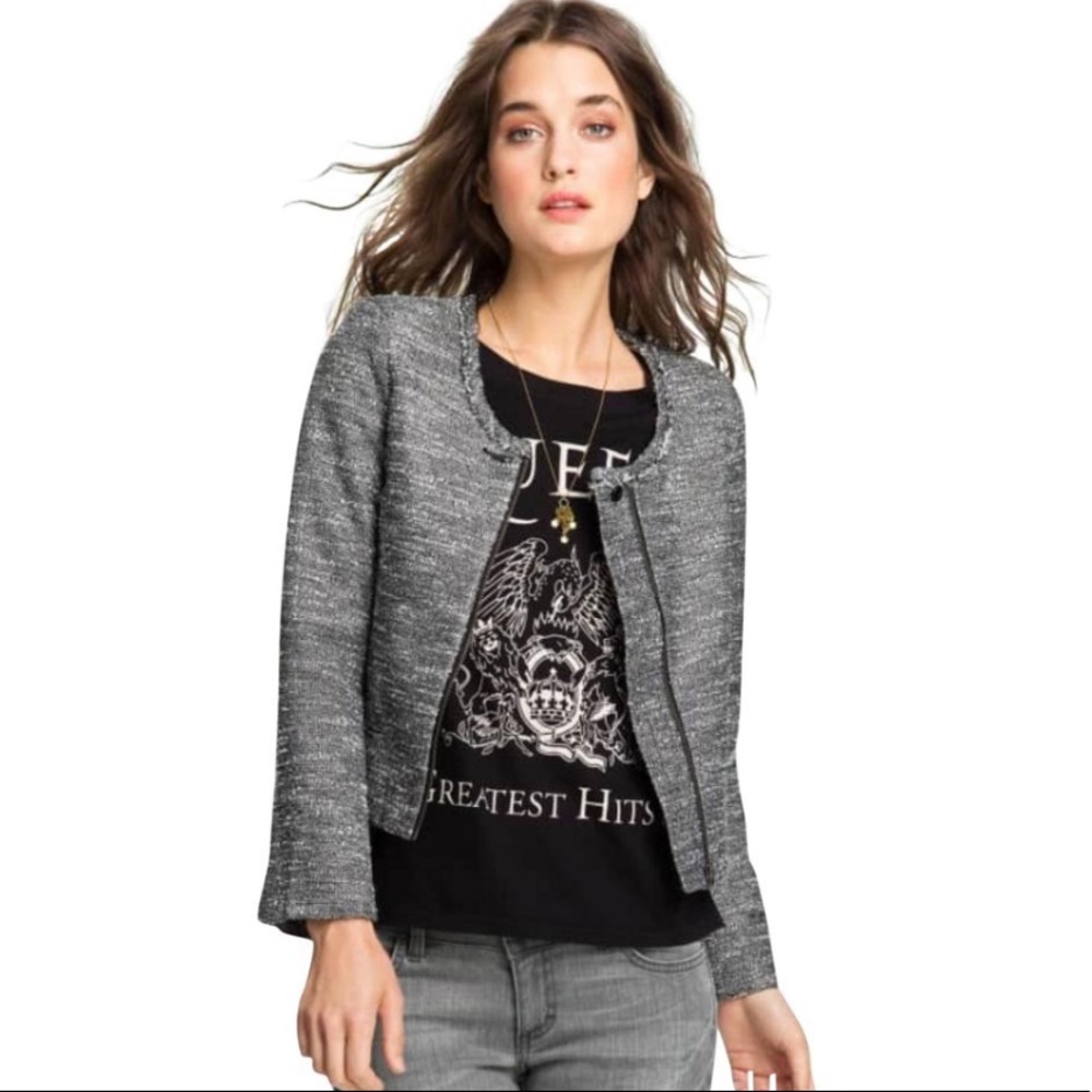 Metallic Tweed Blazer by Maison Scotch